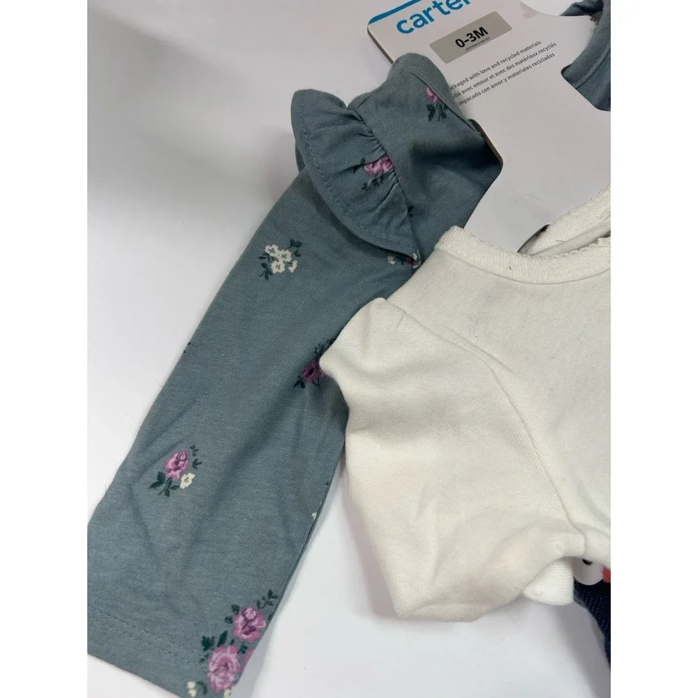 Carter's Baby Girl 4 Piece Bodysuits & Matching  Pants | Size 3 Month NEW Owl